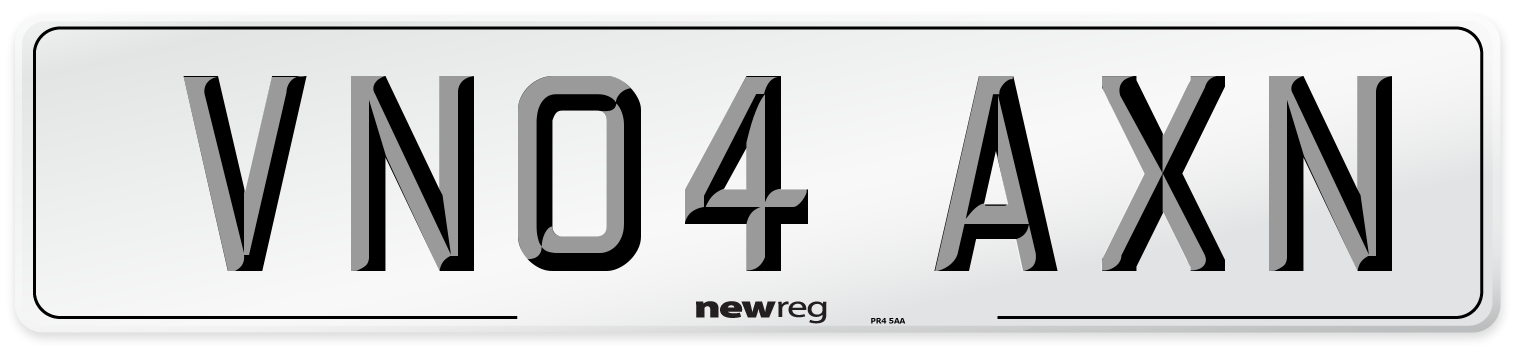 VN04 AXN Number Plate from New Reg